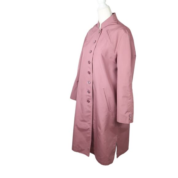 Vintage 70s Fleet Street mauve pink mid length raincoat jacket 12 - Picture 3 of 6